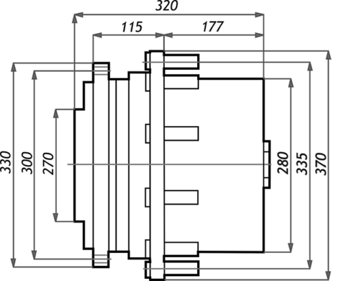 Габаритные размеры редукторов PMR 1300